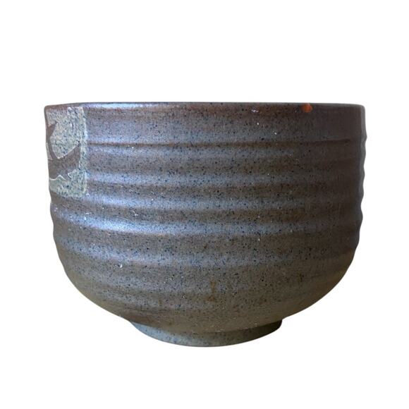 Mid Century Modern Pottery Bowl Artist Signed Palmer 1950 Matte Brown Speckled - Picture 5 of 9